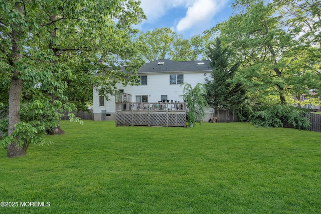 view of yard featuring a deck