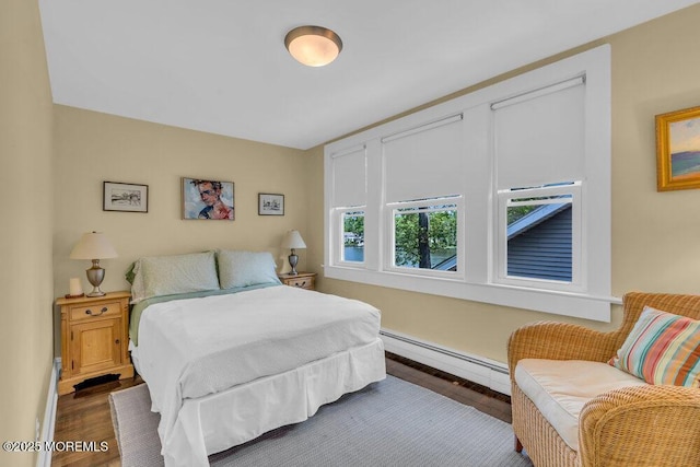 7 Sunset Dr, Asbury Park, NJ 07712 - bedroom featuring baseboard heating, wood finished floors, and baseboards
