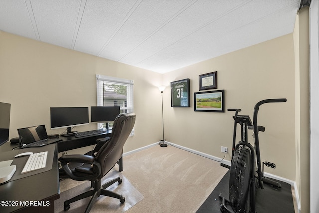 15 Cedar Ct, Manalapan, NJ 07726 - office with carpet floors, a textured ceiling, and baseboards