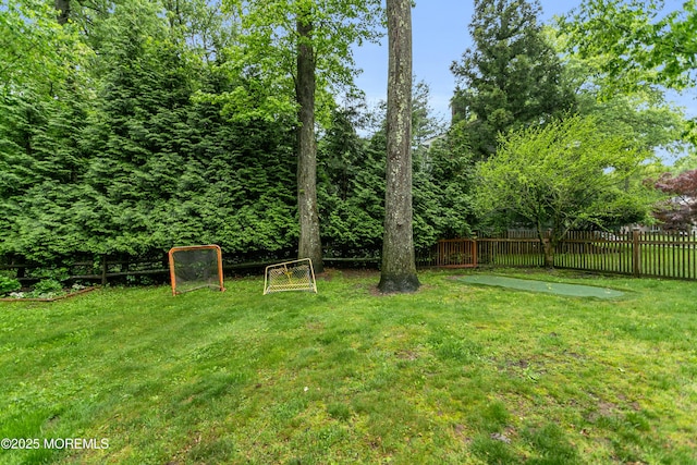 view of yard with fence