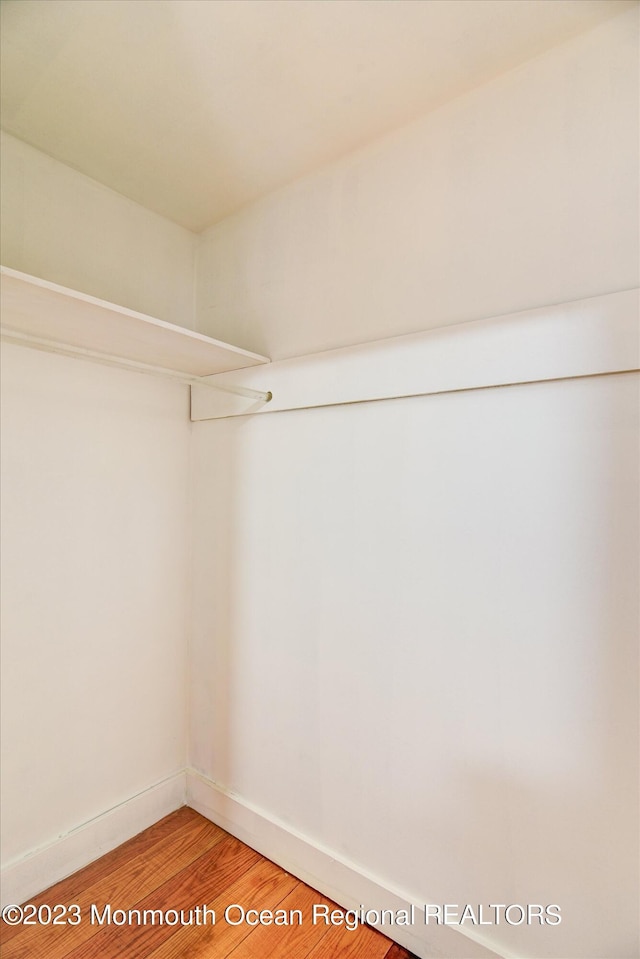 spacious closet featuring light wood-style flooring