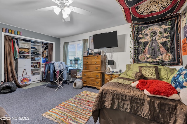 65 Creek Rd Unit 419, Brick, NJ 08724 - carpeted bedroom featuring ceiling fan and a closet