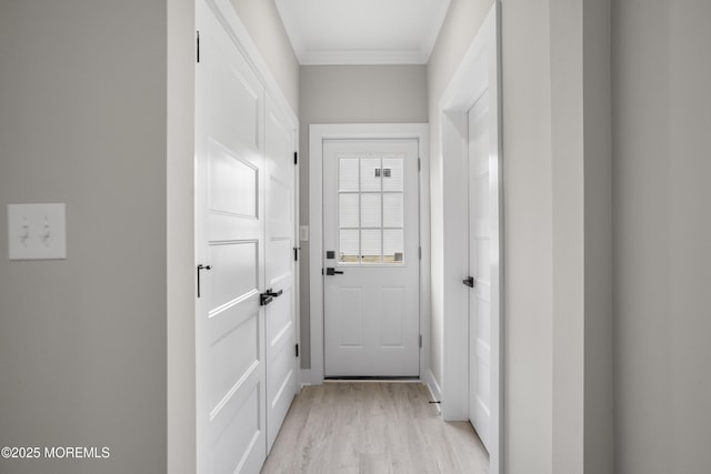 1808 2nd Ave, Toms River, NJ 08757 - doorway to outside with crown molding and light wood-style floors