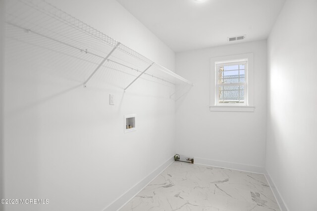 1808 2nd Ave, Toms River, NJ 08757 - laundry room with washer hookup, baseboards, and light marble finish flooring