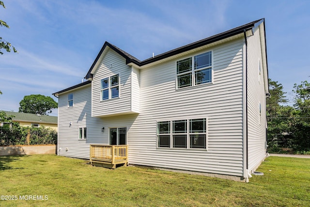 1808 2nd Ave, Toms River, NJ 08757 - back of property with a yard and a wooden deck