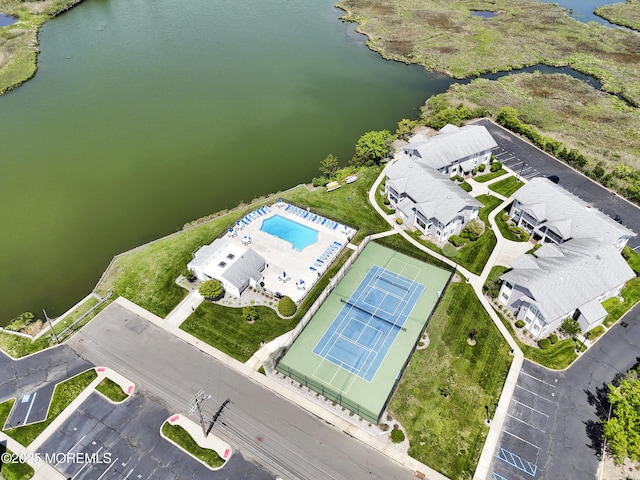 50 Valentine St Unit 14B, Monmouth Beach, NJ 07750 - drone / aerial view of a large body of water and a pool
