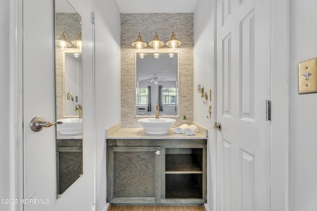 50 Valentine St Unit 14B, Monmouth Beach, NJ 07750 - bathroom with vanity and ceiling fan