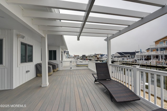 52 Benjamin Blvd, Manahawkin, NJ 08050 - deck featuring a pergola and a water view