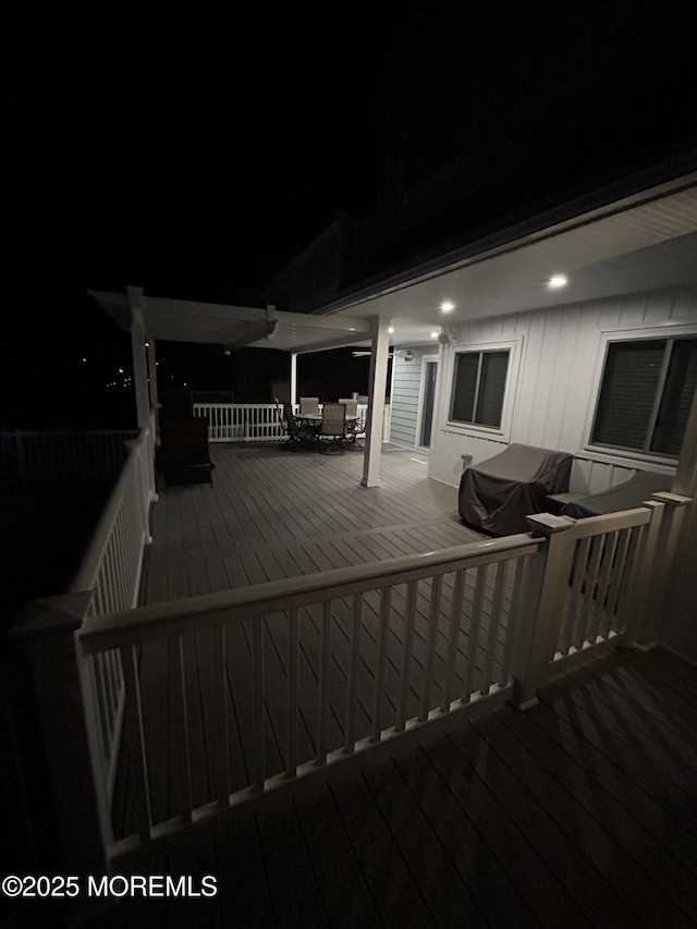 52 Benjamin Blvd, Manahawkin, NJ 08050 - deck at twilight featuring outdoor dining area