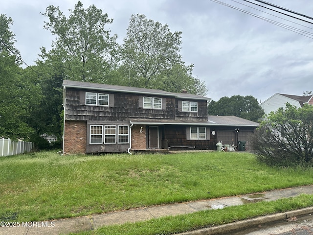 6 Geanne Way, Marlboro, NJ 07746 - view of front of home with brick siding, a chimney, and an attached garage