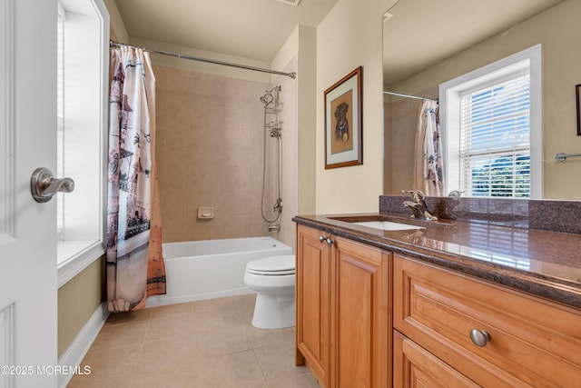 11 Aspen Ln, Tinton Falls, NJ 07724 - full bathroom featuring tile patterned floors, vanity, shower / bath combination with curtain, and toilet