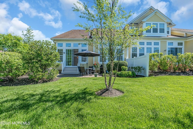 11 Aspen Ln, Tinton Falls, NJ 07724 - rear view of property with entry steps and a patio area