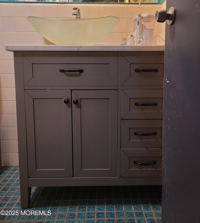 31 Brooks Ct Unit D, Whiting, NJ 08759 - bathroom view of vanity and tile walls