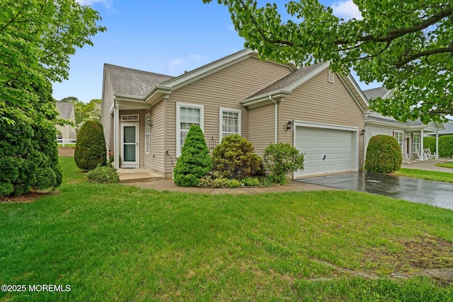 144 Sandpiper Rd, Barnegat, NJ 08005 - view of front of house with driveway, an attached garage, a shingled roof, and a front yard