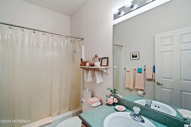 144 Sandpiper Rd, Barnegat, NJ 08005 - bathroom with vanity, shower / tub combo with curtain, and toilet