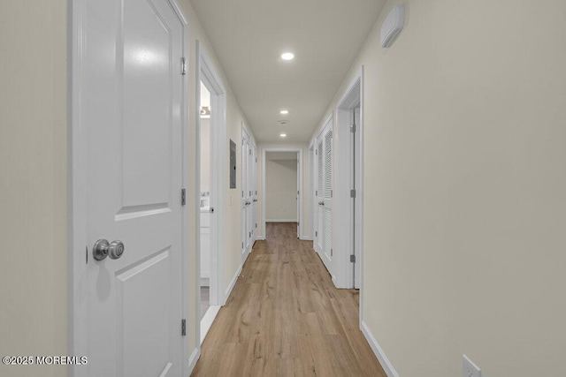 25 Blue River Way, Lakewood, NJ 08701 - hallway featuring baseboards, recessed lighting, and light wood-type flooring
