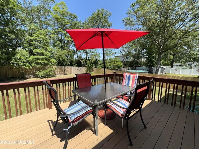1595 Forge Pond Rd, Brick, NJ 08724 - wooden deck featuring outdoor dining area