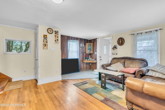 19 Union Ave, Freehold, NJ 07728 - living room featuring plenty of natural light, wood finished floors, and baseboards