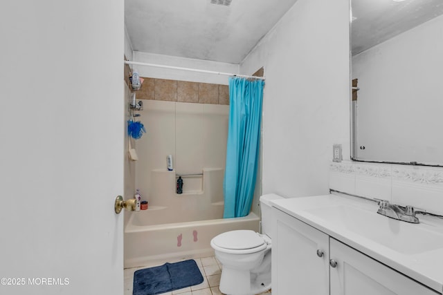 11 Factory St, Freehold, NJ 07728 - full bath featuring shower / bathtub combination with curtain, toilet, vanity, and tile patterned flooring