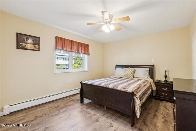 19 Acapulco Dr, Brick, NJ 08723 - bedroom with a baseboard radiator, wood finished floors, and a ceiling fan