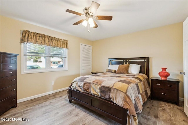 19 Acapulco Dr, Brick, NJ 08723 - bedroom featuring wood finished floors, baseboards, a closet, and a ceiling fan