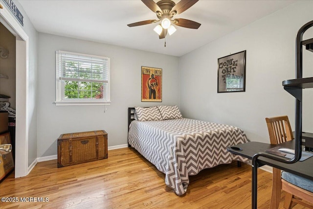 19 Meadowbrook Ln, Freehold, NJ 07728 - bedroom featuring light wood-style flooring, ceiling fan, and baseboards