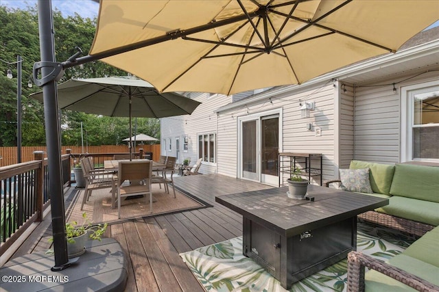 19 Meadowbrook Ln, Freehold, NJ 07728 - deck featuring outdoor dining area and an outdoor hangout area