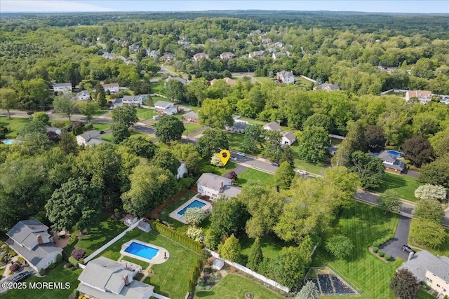 19 Meadowbrook Ln, Freehold, NJ 07728 - aerial overview of property's location with a heavily wooded area