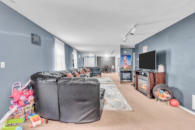 716 Zlotkin Cir Unit 1, Freehold, NJ 07728 - living area with carpet and rail lighting