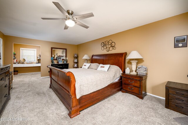 3 Romero Ct, Monroe, NJ 08831 - bedroom with light carpet, a ceiling fan, and baseboards