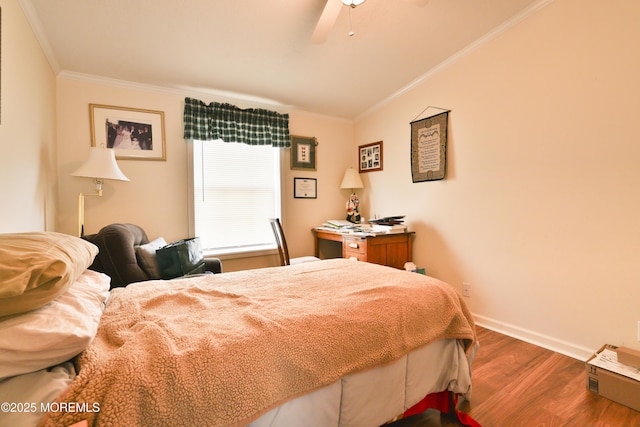39 Goldenrod Pl, Jackson, NJ 08527 - bedroom with crown molding, wood finished floors, baseboards, a ceiling fan, and vaulted ceiling