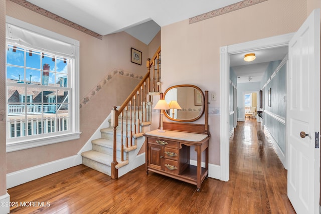817 S Ocean Ave, Seaside Park, NJ 08752 - staircase featuring wood-type flooring and baseboards