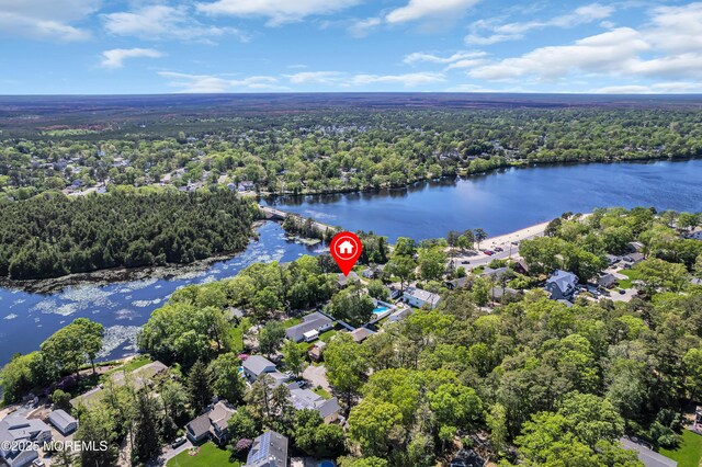 255 Cherokee Trl, Forked River, NJ 08731 - aerial view of residential area featuring a forest and a nearby body of water