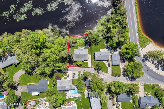 255 Cherokee Trl, Forked River, NJ 08731 - aerial view of residential area with property parcel outlined