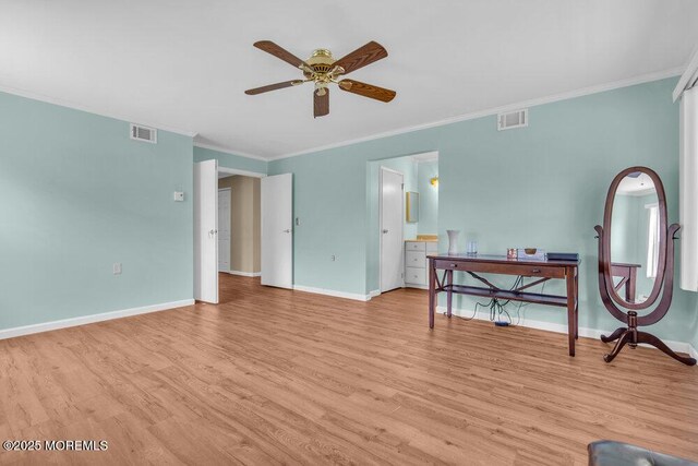 25 Elmswell Ave, Manchester, NJ 08759 - living area with ceiling fan, light wood-type flooring, ornamental molding, and baseboards
