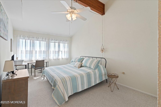 77 E Water St Unit 18, Toms River, NJ 08753 - bedroom featuring multiple windows, carpet flooring, beamed ceiling, baseboards, and high vaulted ceiling