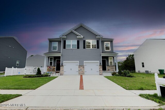 1214 Peterson Way, Abescon, NJ 08201 - craftsman house with a garage, driveway, and stone siding