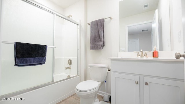 1214 Peterson Way, Abescon, NJ 08201 - bathroom with vanity, toilet, shower / bath combination with glass door, wood finished floors, and baseboards