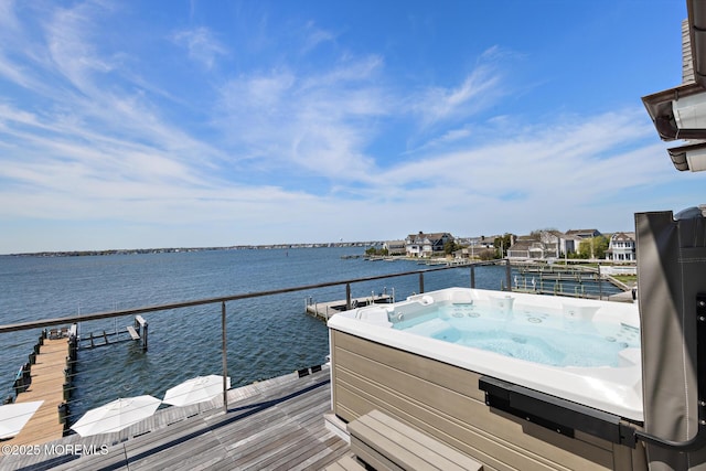 948 Lagoon Ln S, Mantoloking, NJ 08738 - balcony featuring a hot tub and a water view