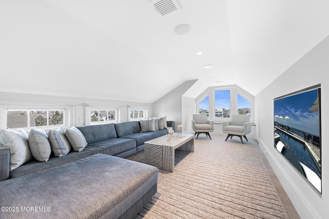 948 Lagoon Ln S, Mantoloking, NJ 08738 - living room featuring lofted ceiling and baseboards