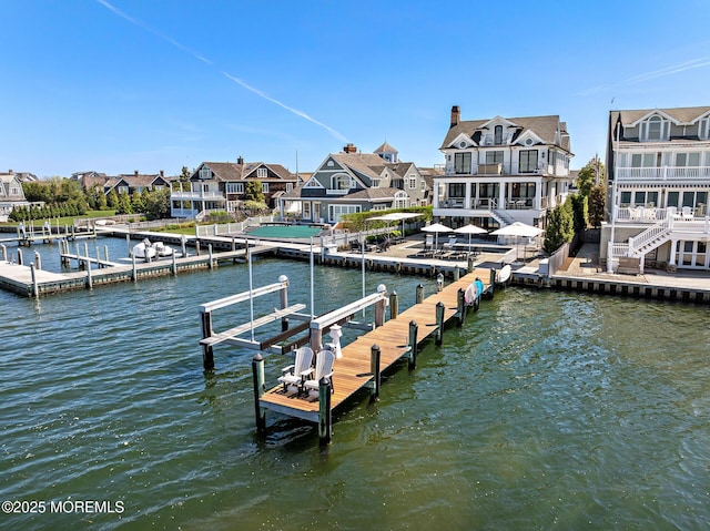 948 Lagoon Ln S, Mantoloking, NJ 08738 - dock area with a residential view and a water view