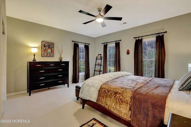50 Hedgerow Ln, Manalapan, NJ 07726 - bedroom featuring light colored carpet, ceiling fan, and baseboards
