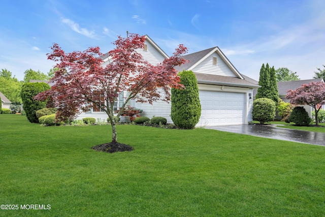 31 Oakmont Rd, Lakewood, NJ 08701 - view of property hidden behind natural elements with driveway, a garage, a front lawn, and roof with shingles