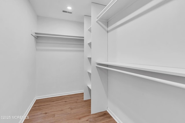 walk in closet featuring wood finished floors