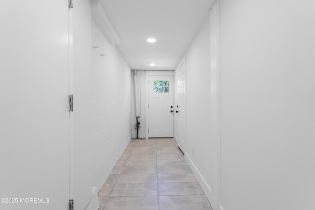 316 Hillside Dr, Neptune Township, NJ 07753 - hallway with recessed lighting and light tile patterned flooring