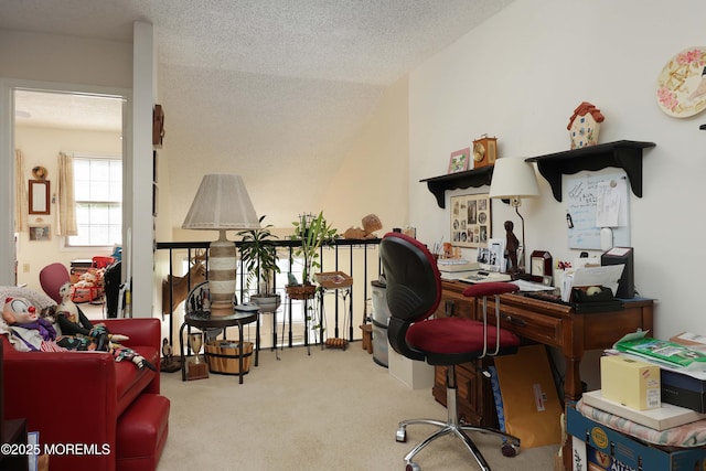 view of carpeted office space