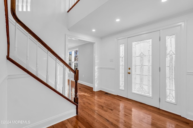 6 Afton Rd, Jackson, NJ 08527 - foyer entrance with stairway, wood finished floors, recessed lighting, and baseboards