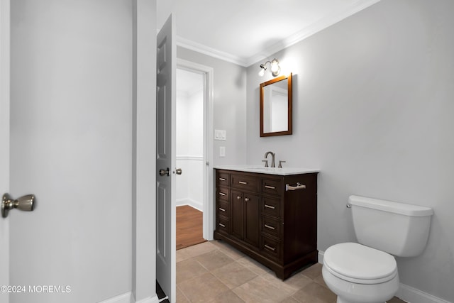 6 Afton Rd, Jackson, NJ 08527 - bathroom with toilet, crown molding, vanity, and baseboards