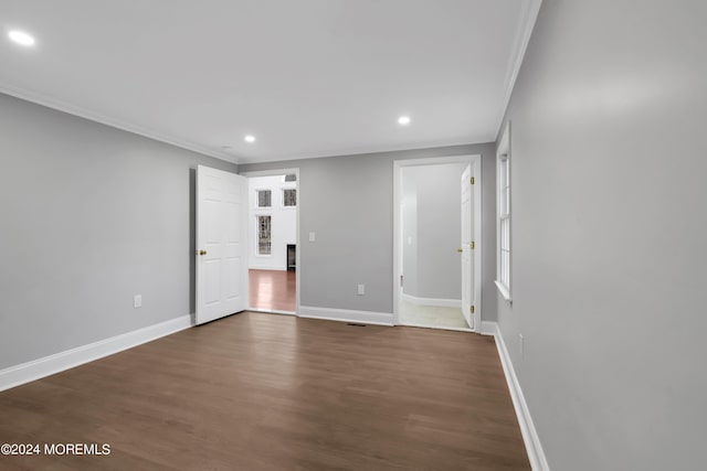 6 Afton Rd, Jackson, NJ 08527 - unfurnished room featuring crown molding, recessed lighting, baseboards, and dark wood-type flooring