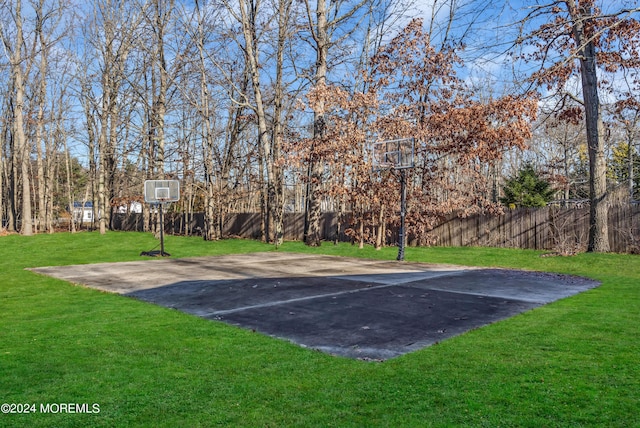 6 Afton Rd, Jackson, NJ 08527 - view of sport court featuring basketball court and a lawn